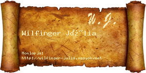 Wilfinger Júlia névjegykártya